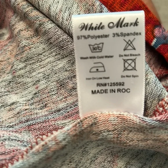 🆕NWOT🌻BOHO PAISLEY DRESS🍁Notch Neck❤️Brick Red Base Size Large - Picture 8 of 11